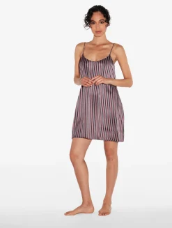 La Perla Combinación Corta De Seda Con Estampado De Rayas