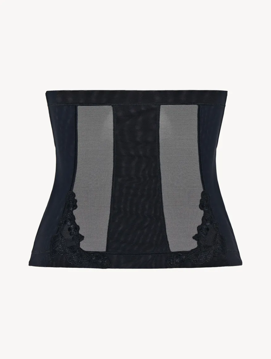 La Perla Corsé De Tul Elástico Negro