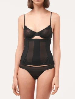 La Perla Corsé De Tul Elástico Negro