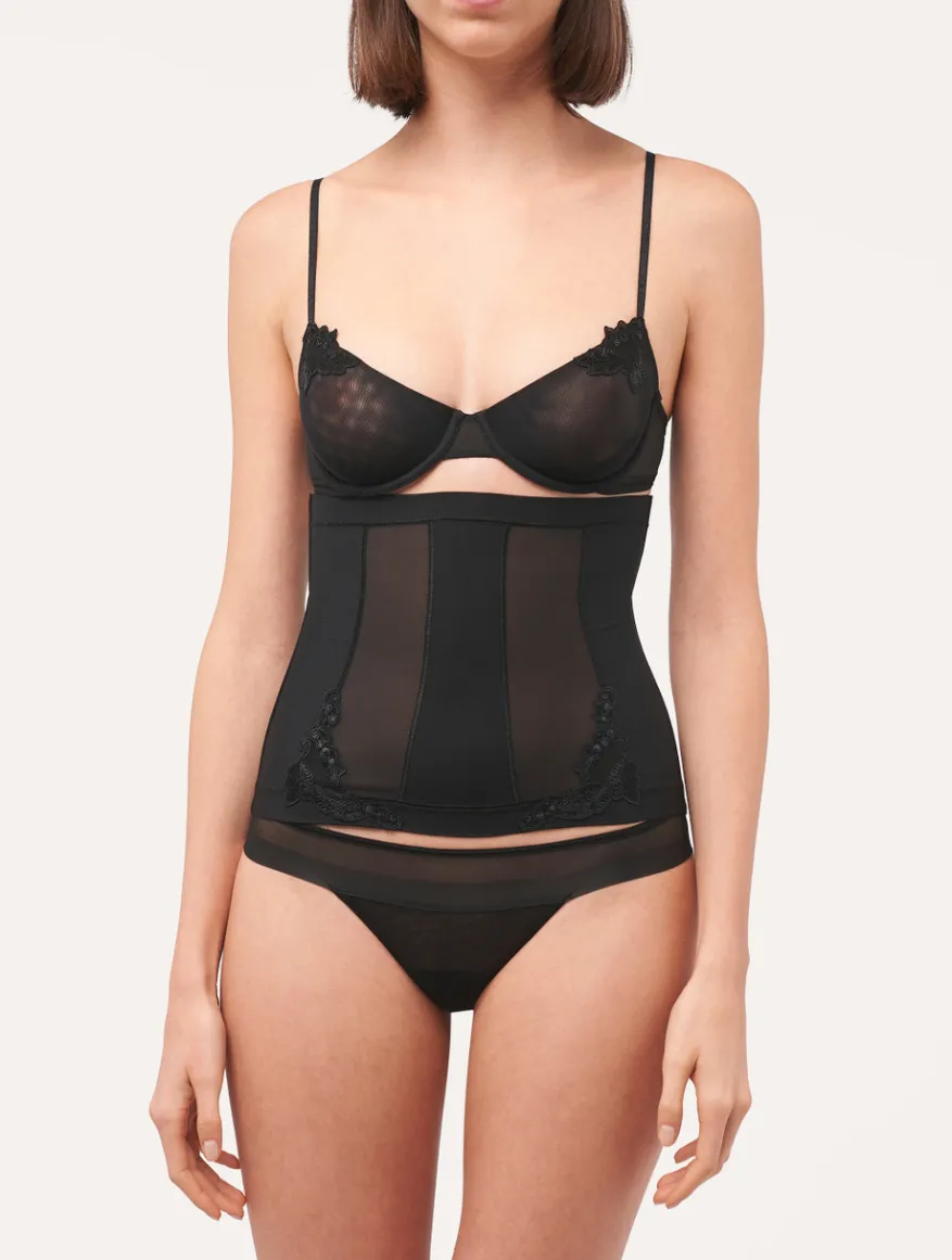 La Perla Corsé De Tul Elástico Negro