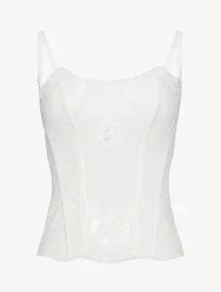 La Perla Corsé Suave Con Encaje Leavers De Algodón De Color Roto