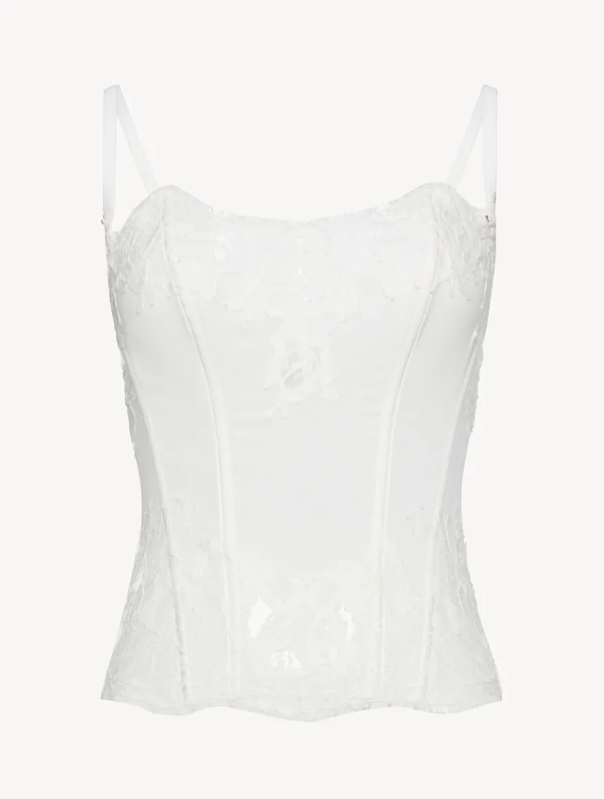 La Perla Corsé Suave Con Encaje Leavers De Algodón De Color Roto