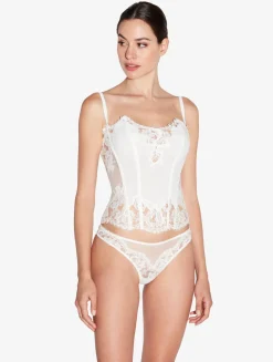 La Perla Corsé Suave Con Encaje Leavers De Algodón De Color Roto