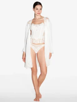 La Perla Corsé Suave Con Encaje Leavers De Algodón De Color Roto
