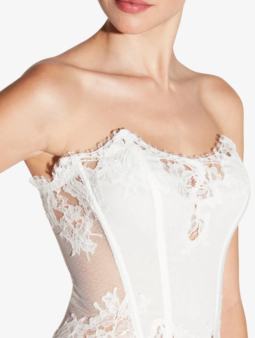 La Perla Corsé Suave Con Encaje Leavers De Algodón De Color Roto