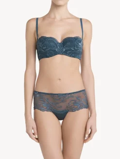 La Perla Culote Tipo Pantalón Corto De Encaje Azul Oscuro
