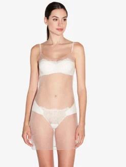 La Perla Enagua Corta De Tul Elástico Rosa Beige Transparente (edición Limitada)