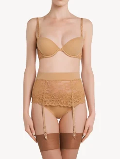 La Perla Liguero Control Fit De Lycra® Con Encaje Chantilly Color Carne