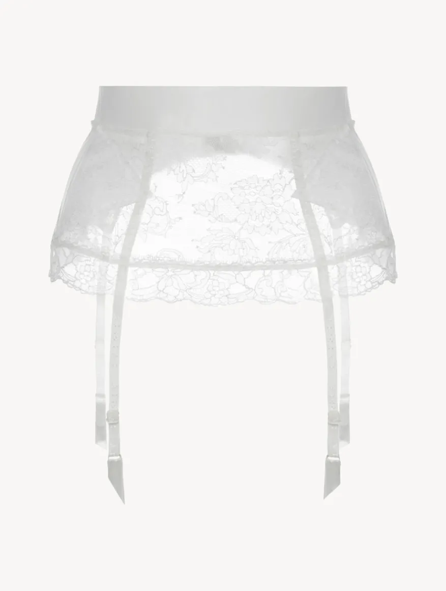 La Perla Liguero Control Fit De Lycra® Con Encaje Chantilly Color Blanco