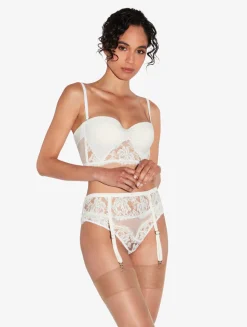 La Perla Liguero De Color Roto Con Encaje Leavers De Algodón