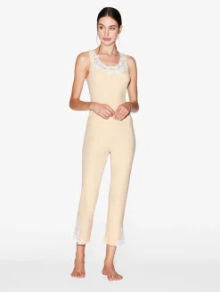 La Perla Pantalón Acanalado En Mezcla De Cachemir De Color Halo Con Frastaglio