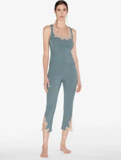 La Perla Pantalón Acanalado En Mezcla De Cachemir Sleepy Dream Con Frastaglio