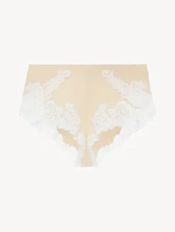 La Perla Pantalón Corto De Pijama Acanalado En Mezcla De Cachemir De Color Halo Con Frastaglio