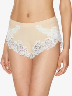 La Perla Pantalón Corto De Pijama Acanalado En Mezcla De Cachemir De Color Halo Con Frastaglio