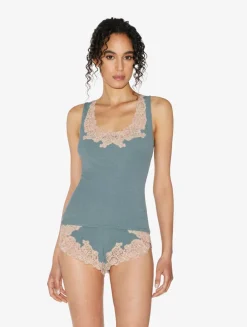 La Perla Pantalón Corto De Pijama Acanalado En Mezcla De Cachemir Sleepy Dream Con Frastaglio