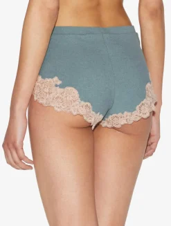 La Perla Pantalón Corto De Pijama Acanalado En Mezcla De Cachemir Sleepy Dream Con Frastaglio