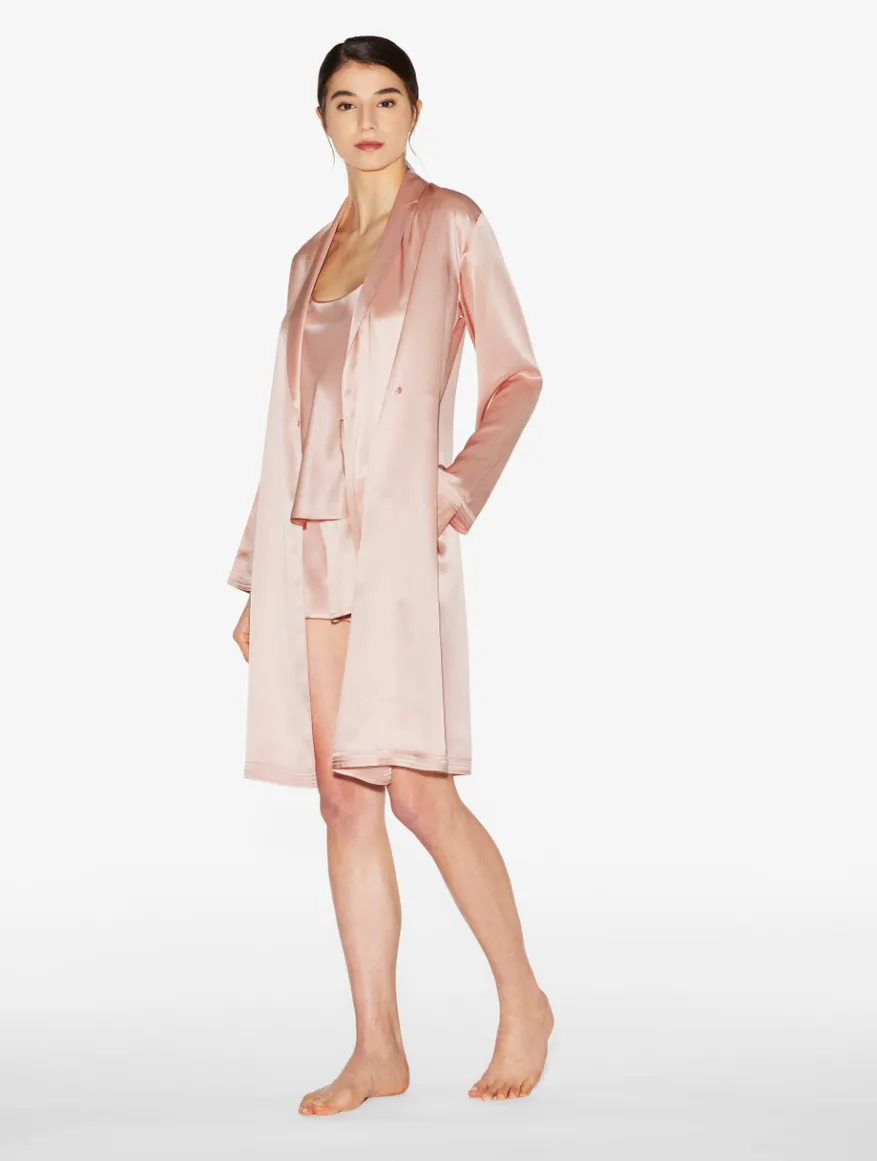 La Perla Pantalón Corto De Pijama De Seda Rosa Empolvado