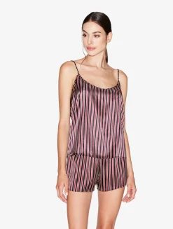 La Perla Pantalón Corto De Pijama De Seda Con Estampado De Rayas