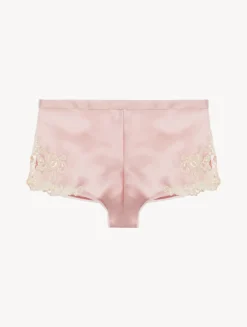 La Perla Pantalón Corto De Pijama Rosa Empolvado Con Frastaglio Color Marfil
