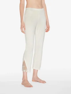 La Perla Pantalón De Pijama En Modal Con Tul Bordado Blanquecino