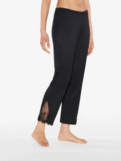 La Perla Pantalón De Pijama En Modal Con Tul Bordado Negro