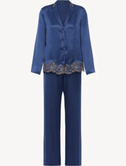 La Perla Pijama Con Frastaglio De Seda Oscuro