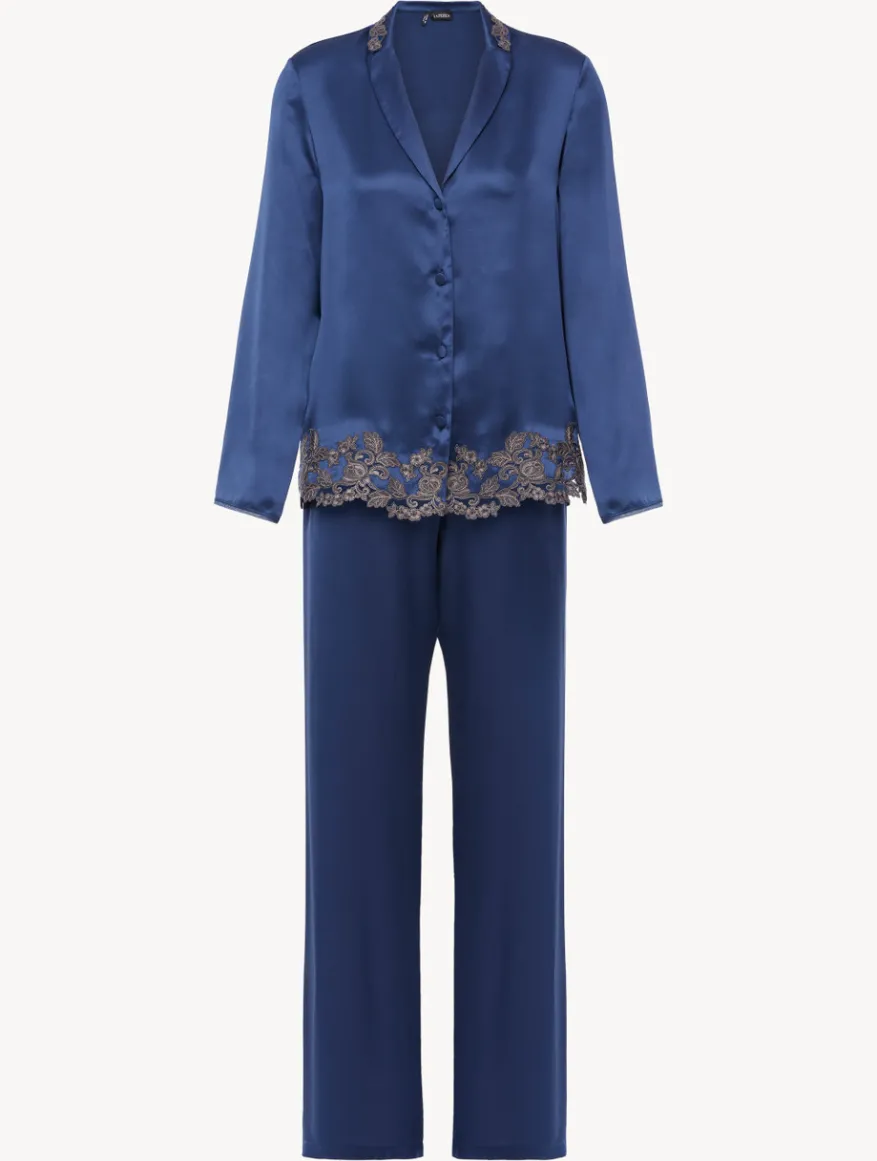 La Perla Pijama Con Frastaglio De Seda Oscuro