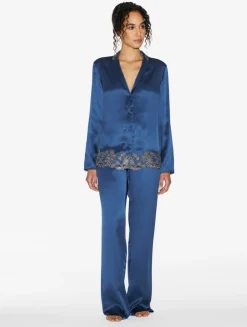 La Perla Pijama Con Frastaglio De Seda Oscuro