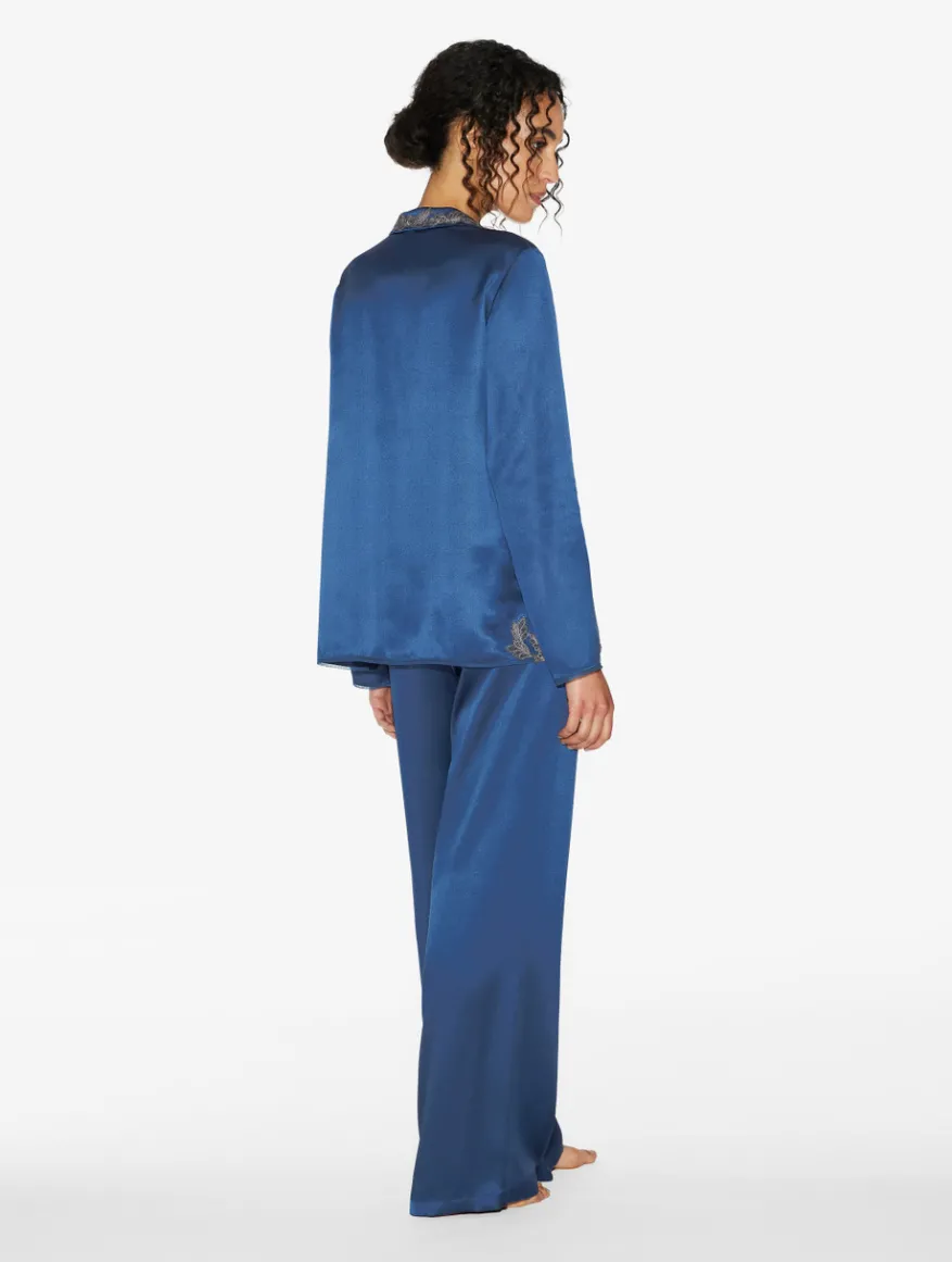La Perla Pijama Con Frastaglio De Seda Oscuro