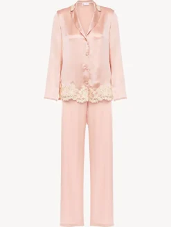 La Perla Pijama Con Frastaglio De Seda Rosa