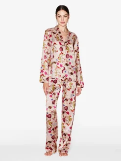 La Perla Pijama De Seda Con Estampado De Flores