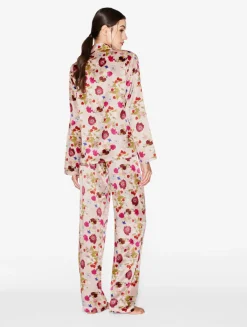 La Perla Pijama De Seda Con Estampado De Flores
