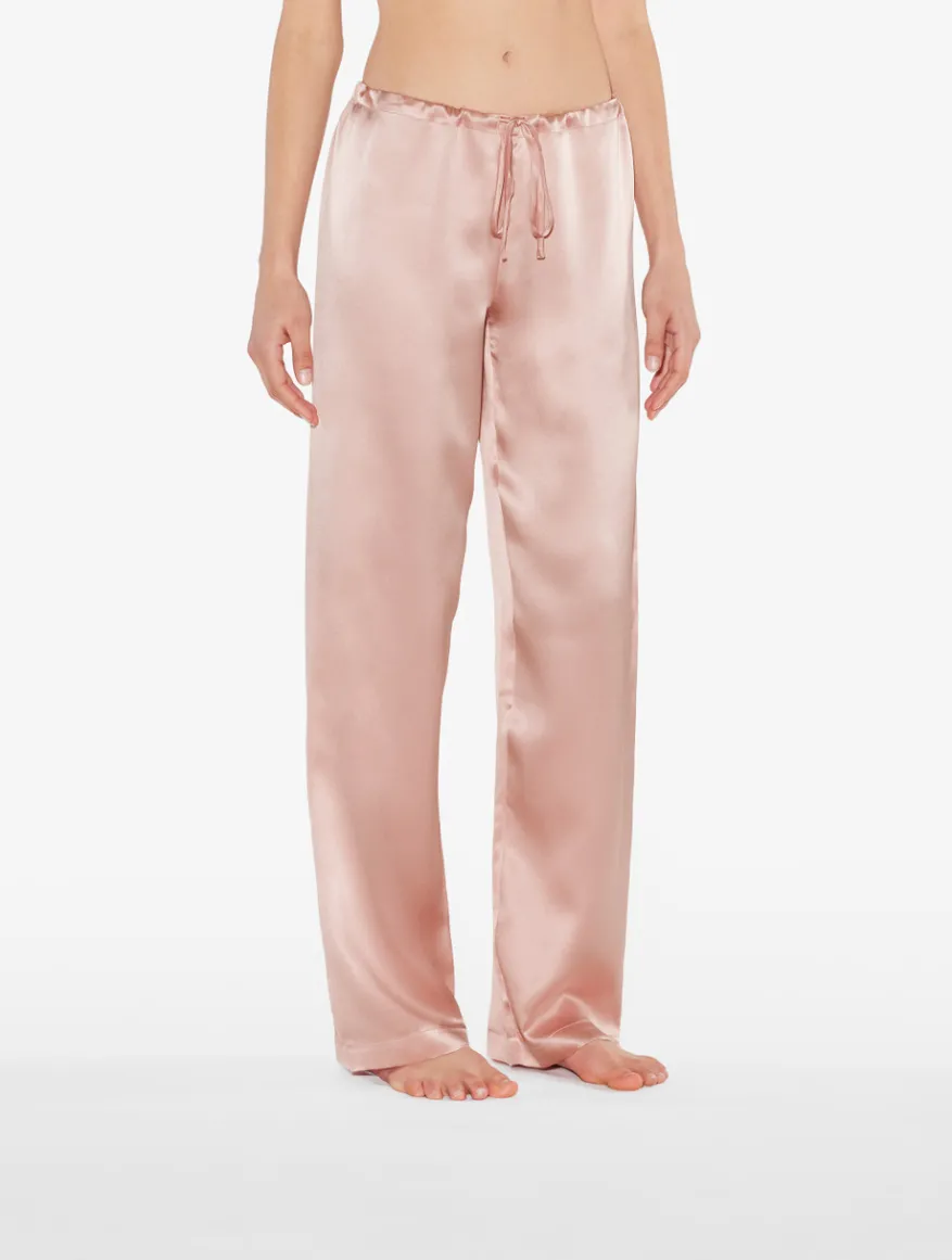 La Perla Pijama De Seda Rosa Empolvado