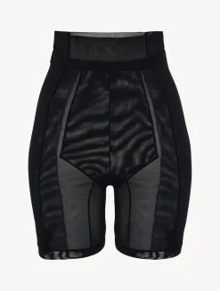 La Perla Shorts Estilo Ciclista De Tul Elástico Negro