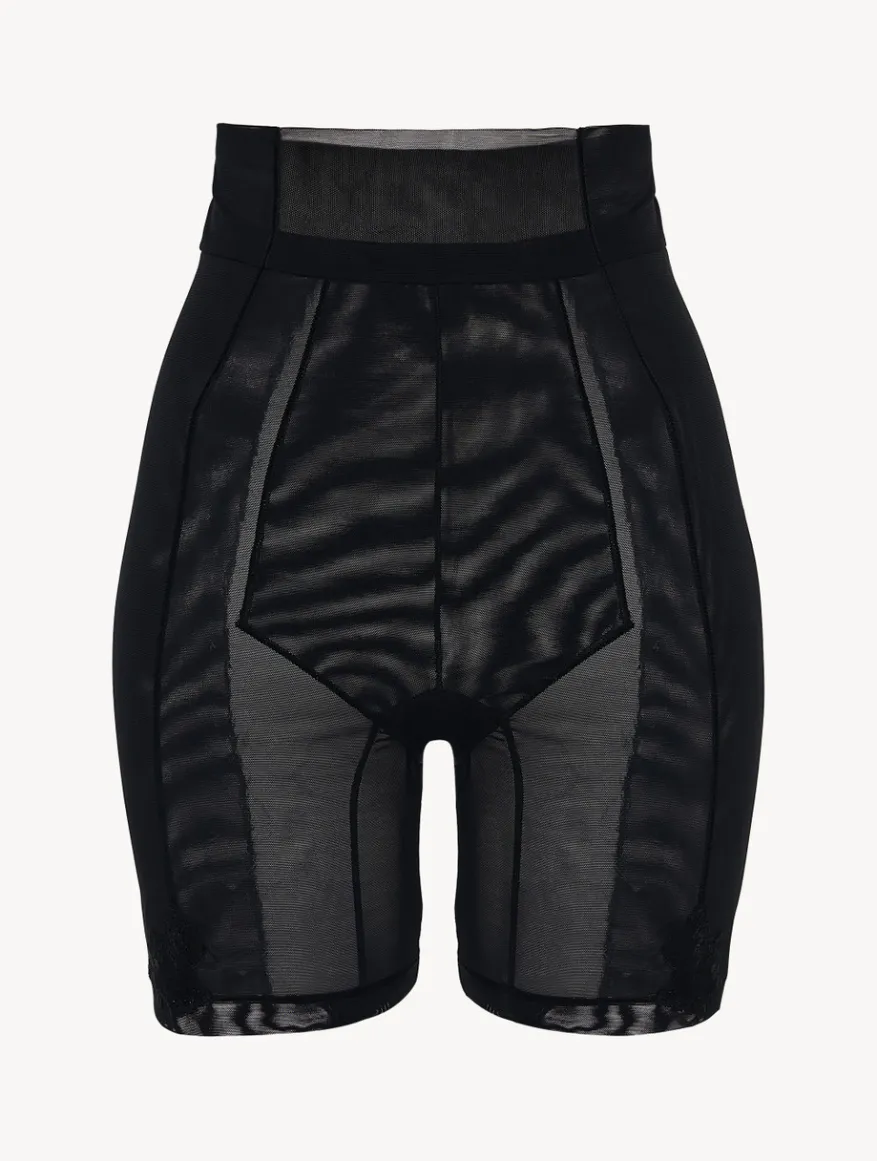 La Perla Shorts Estilo Ciclista De Tul Elástico Negro