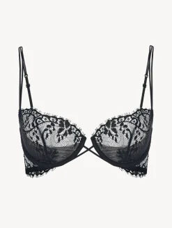 La Perla Sujetador Balconet Negro Con Aros Y Ribetes De Encaje Leavers