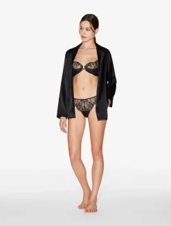 La Perla Sujetador Balconet Negro Con Aros Y Ribetes De Encaje Leavers