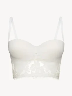 La Perla Sujetador Bandeau Con Encaje Leavers De Algodón De Color Roto