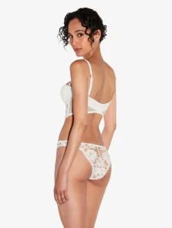 La Perla Sujetador Bandeau Con Encaje Leavers De Algodón De Color Roto