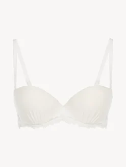 La Perla Sujetador Bandeau De Lycra Con Tul Bordado Blanquecino