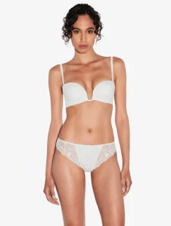 La Perla Sujetador Bandeau Hueso Con Tul Bordado