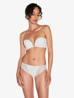 La Perla Sujetador Bandeau Hueso Con Tul Bordado