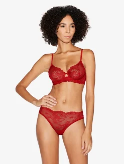 La Perla Sujetador Con Aros De Encaje Rojo