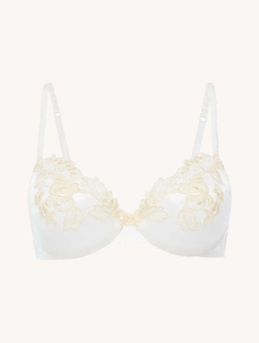 La Perla Sujetador Con Aros De Seda Blanco Con Frastaglio