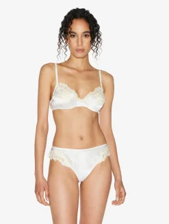 La Perla Sujetador Con Aros De Seda Blanco Con Frastaglio