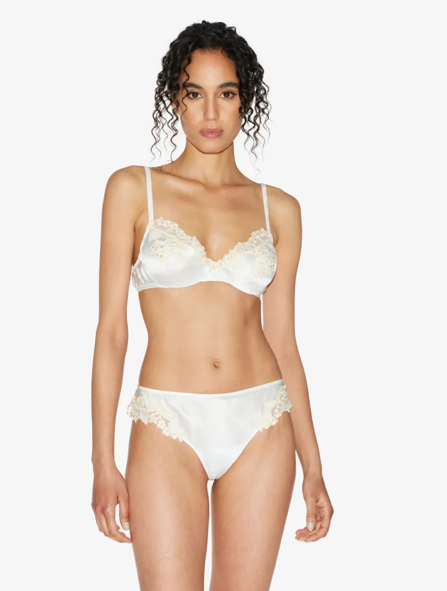 La Perla Sujetador Con Aros De Seda Blanco Con Frastaglio