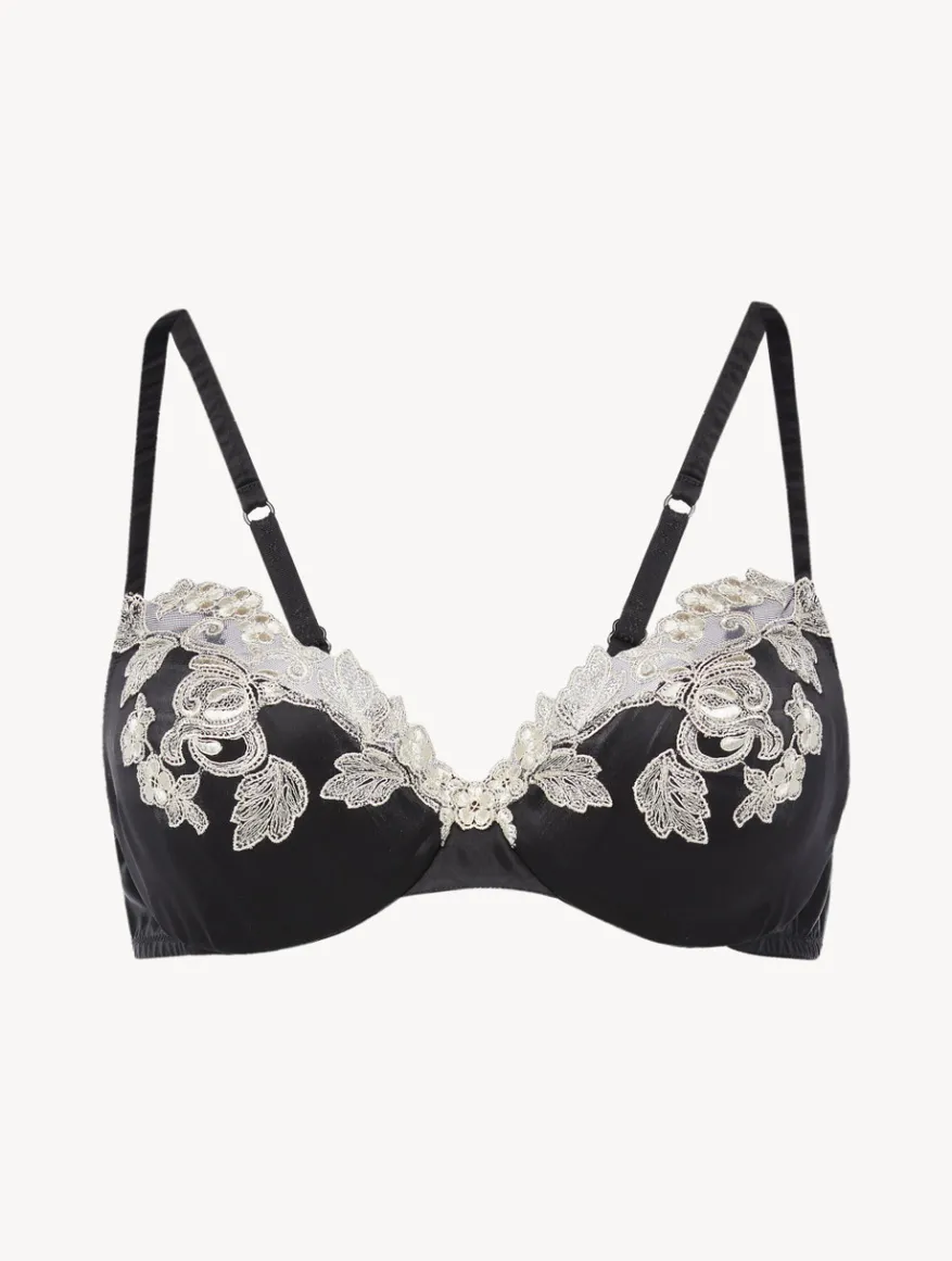 La Perla Sujetador Con Aros De Seda Negro Con Frastaglio