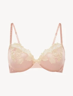 La Perla Sujetador Con Aros De Seda Rosa Empolvado Con Frastaglio