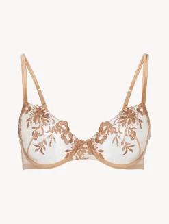 La Perla Sujetador Con Aros En Lycra Con Tul Bordado Beige