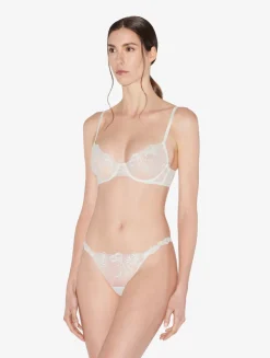 La Perla Sujetador Con Aros En Lycra Con Tul Bordado Blanquecino